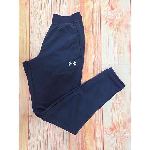 Under Armour Womens Loose Fit Navy Joggers Medium - Picture 3 of 8